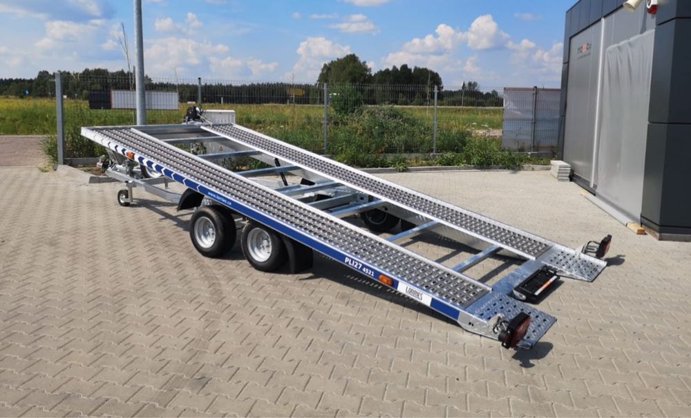 Laweta uchylna 4.5 x 2.0m DMC 2700kg wynajme wynajem przyczepa