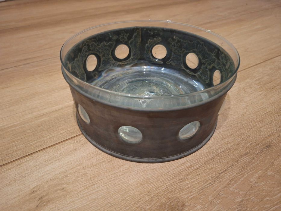 Wazon/miska szklano-metalowa