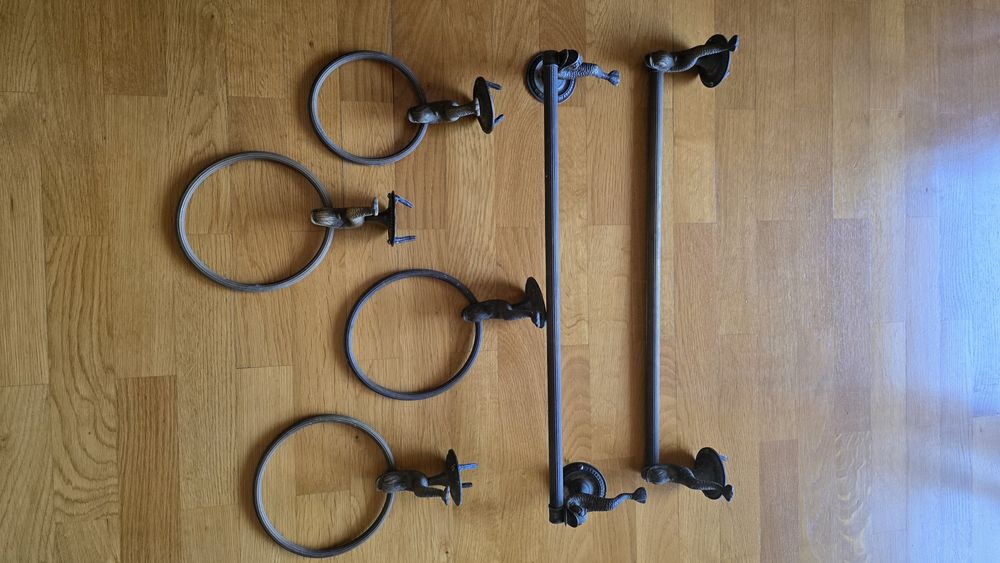 Toalheiros antigos, dourado, vintage,  art deco