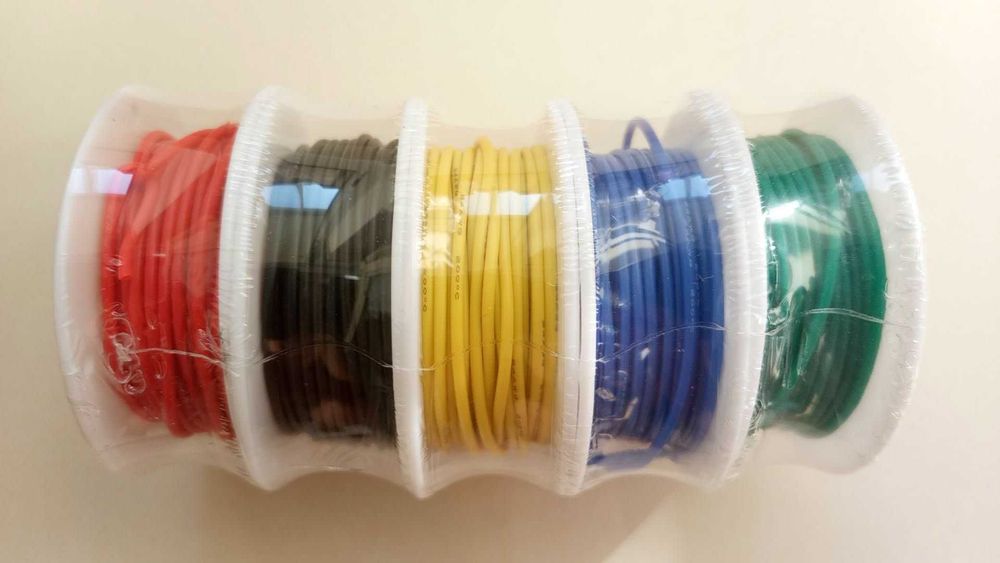 AWG24 5x10 м Провод медный в силиконовой изоляции гибкий термостойкий