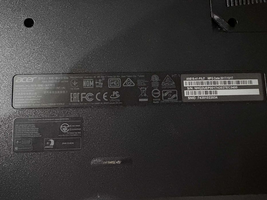 Laptop Acer Nitro 5 (AN516-41) z ładowarką