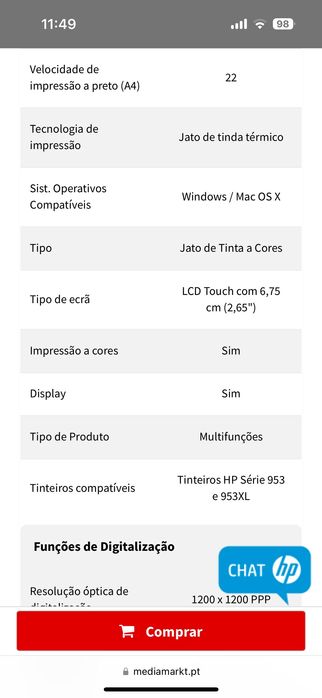 Impressora Multifunções HP Officejet Pro 7740 All-In-One