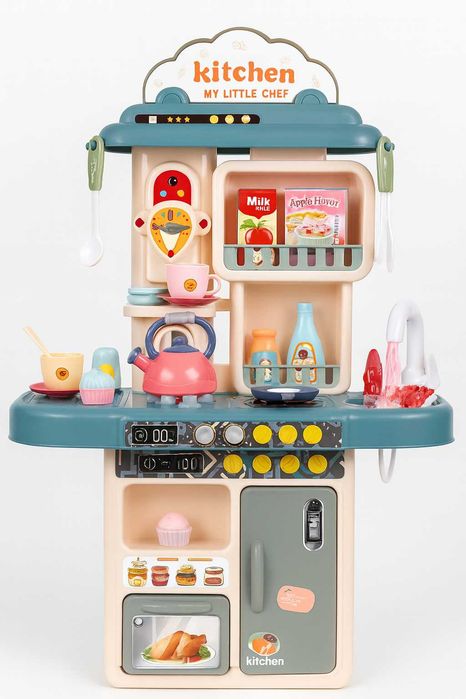 Дитяча ігрова кухня з водою, парою та аксусуарами 70 см.