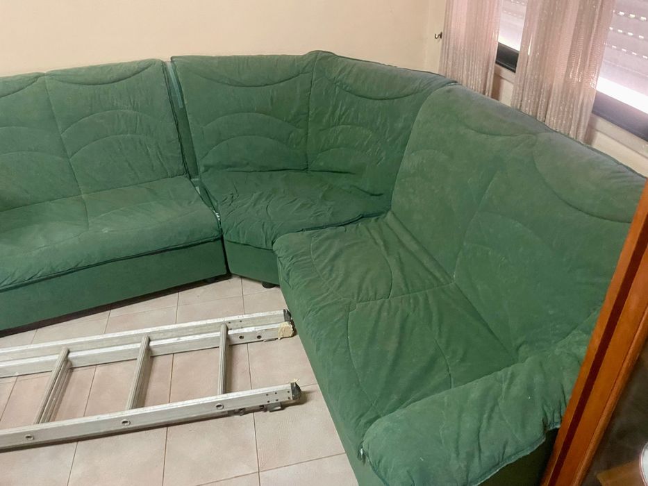 Sofa de canto verde