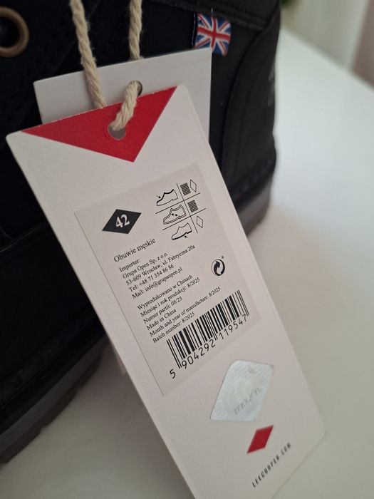 Czarne, sznurowane buty Lee Cooper r.42