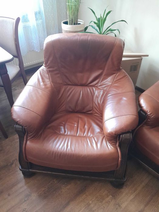 sofa i fotel skórzany