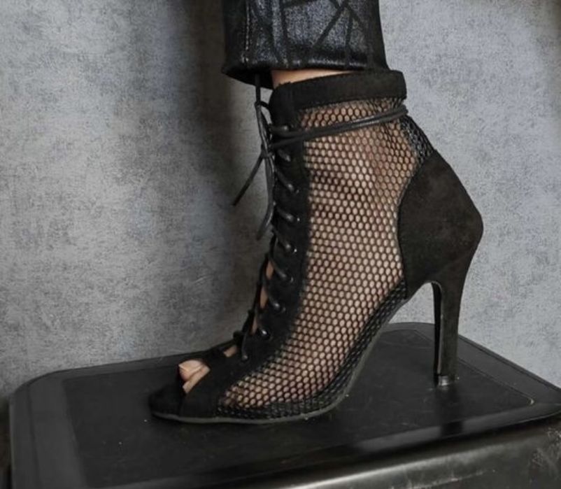 Buty sandaly do high heels rozm 38 nowe siateczka zamsz