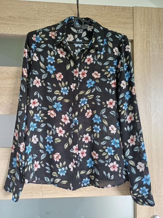 Czarna koszula w kwiaty Primark 36 S