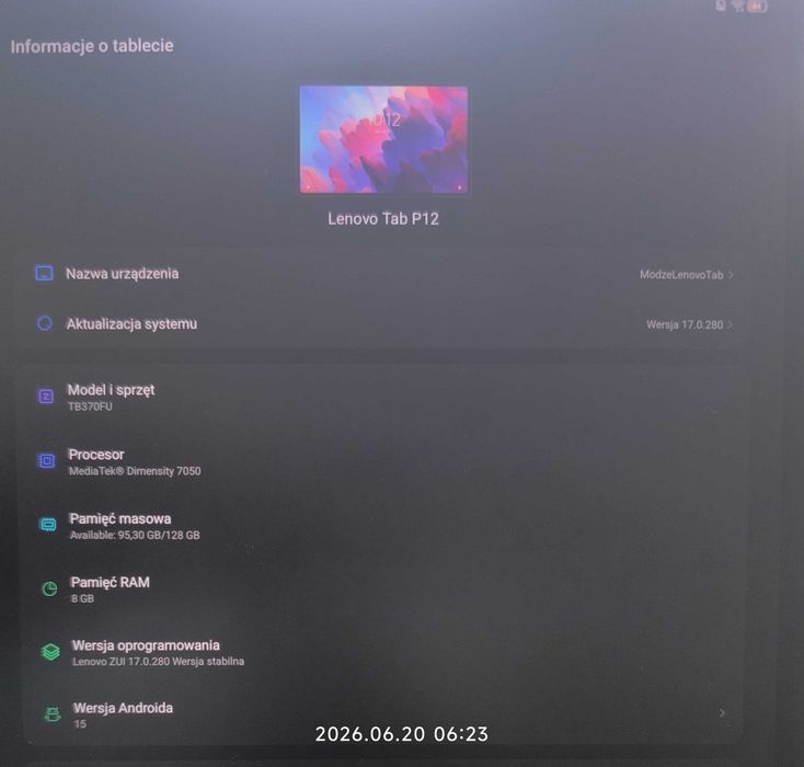 Tablet Lenovo Tab P12  12,7" 8/128 GB rysik + klawiatura