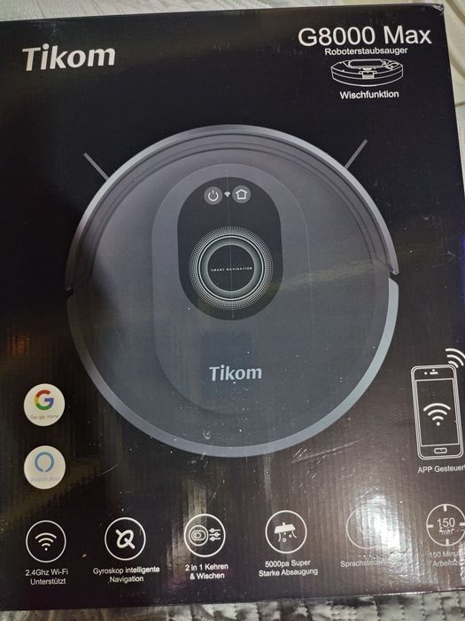 Tikom G8000 Max, 5000Pa робот-пилосос з вологим прибиранням