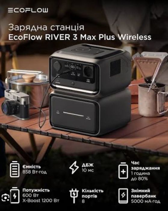EcoFlow River 3 Max Plus    858 Вт-год EU розетки!!!