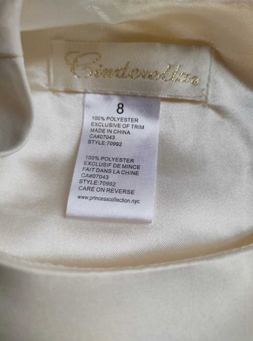 Cindirella Sukienka z Kanady 8lat (komunia, wesele)