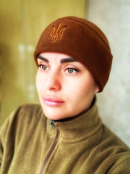 Шапка флісова койот з тризубом, товстий фліс