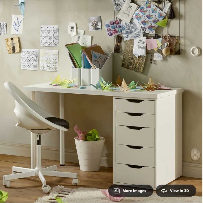 White IKEA Desk with Drawers / Mesa branca IKEA com gavetas64737776758913120