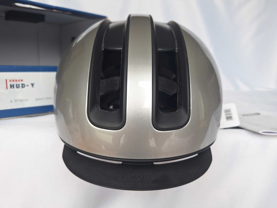 Kask rowerowy Abus Urban Hud-y LED Gleam Silver L 57-61cm