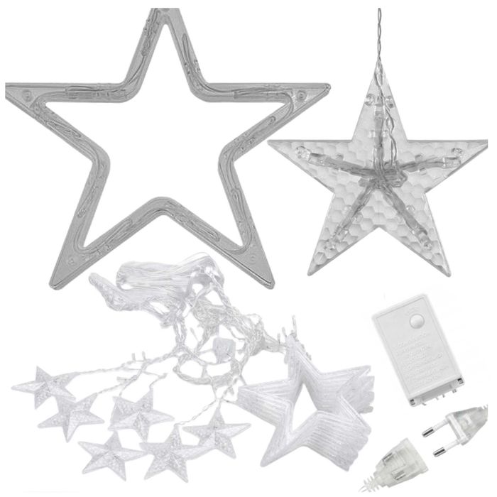 Lampki świąteczne led gwiazdy girlanda kurtyna swietlna