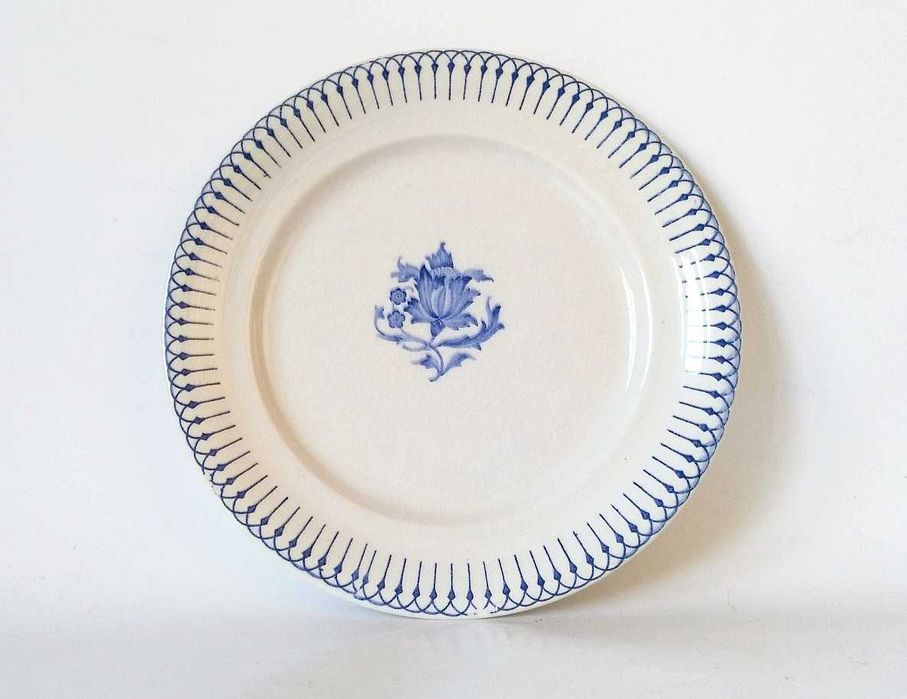 Talerz obiadowy niebieski dekor "Vadstena" Fajans delikatny Rörstrand