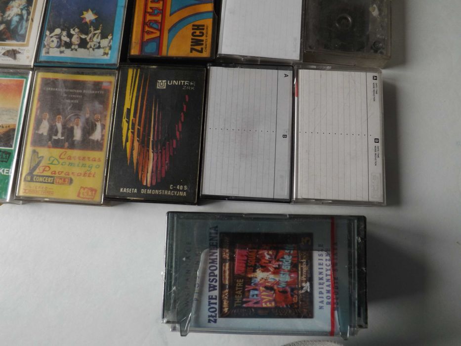 Kasety audio, klasyka, Jarre, Queen, Simon, Demo, czyszcząca i inne.