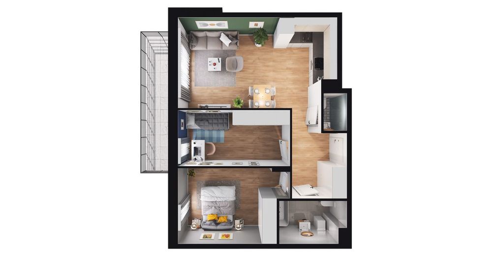 3-pokojowe mieszkanie 59m2 + balkon Bezpośrednio