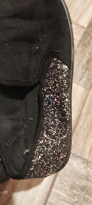 Trampki tenisówki damskie z brokatem cekinami  38 czarne