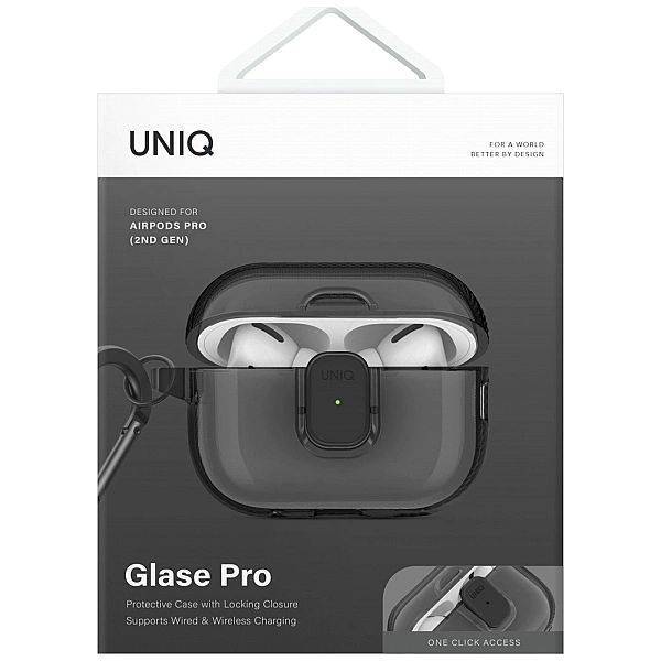 Etui UNIQ Glase Pro do AirPods Pro 2 - czarne