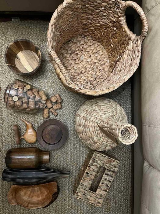 Різний декор з натуральних матеріалів корзина ваза