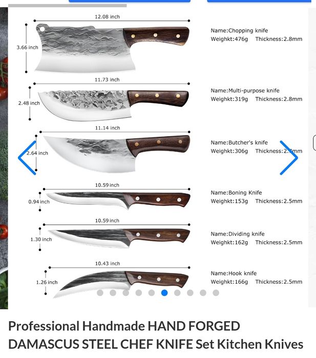Професійні ковані ножі з дамаської сталі