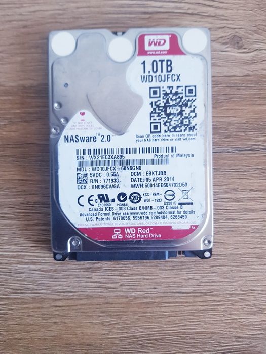 Dysk twardy Wester digital HDD WD Red 1TB 5.4K 16MB SATA III 2.5''
