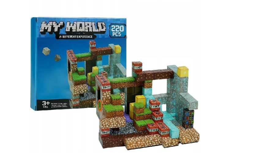 Klocki konstrukcyjne magnetyczne 220 szt. mocne neodymowe magnesy NOWE