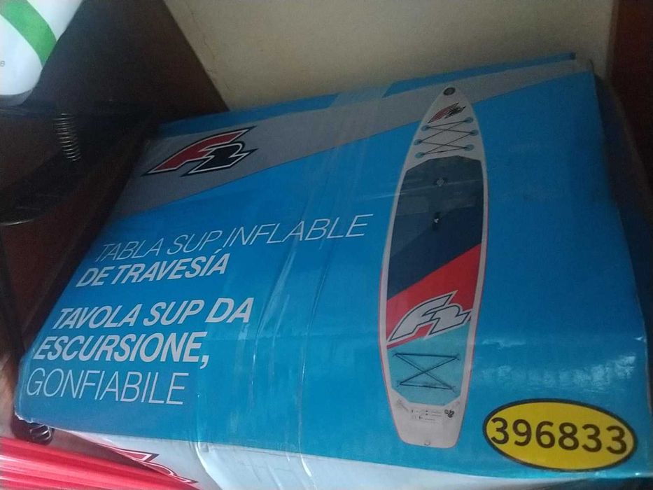 Prancha Paddle SUP F2 insuflável + 2 remos +  colete salva-vidas