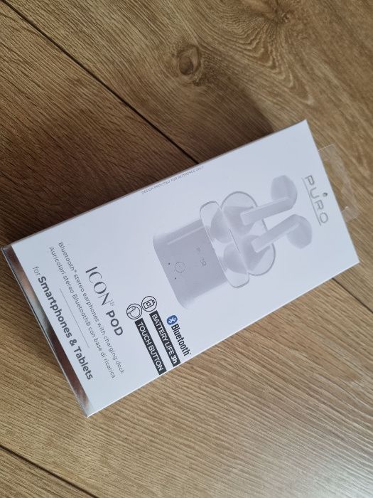 Słuchawki douszne Bluetooth Puro Icon Pod - IPX4 BTIPHF13ICON-WHI Nowe