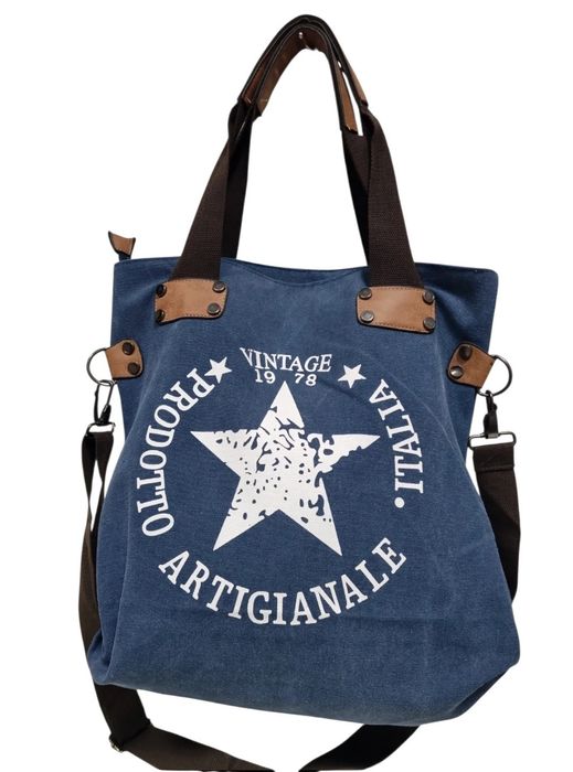 Niebieska torebka shopper
