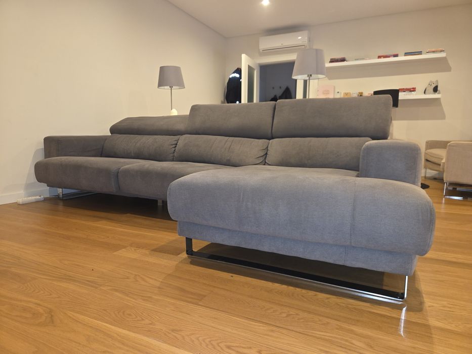 Sofá c/ chaise Pedro Ortiz cinzento escuro