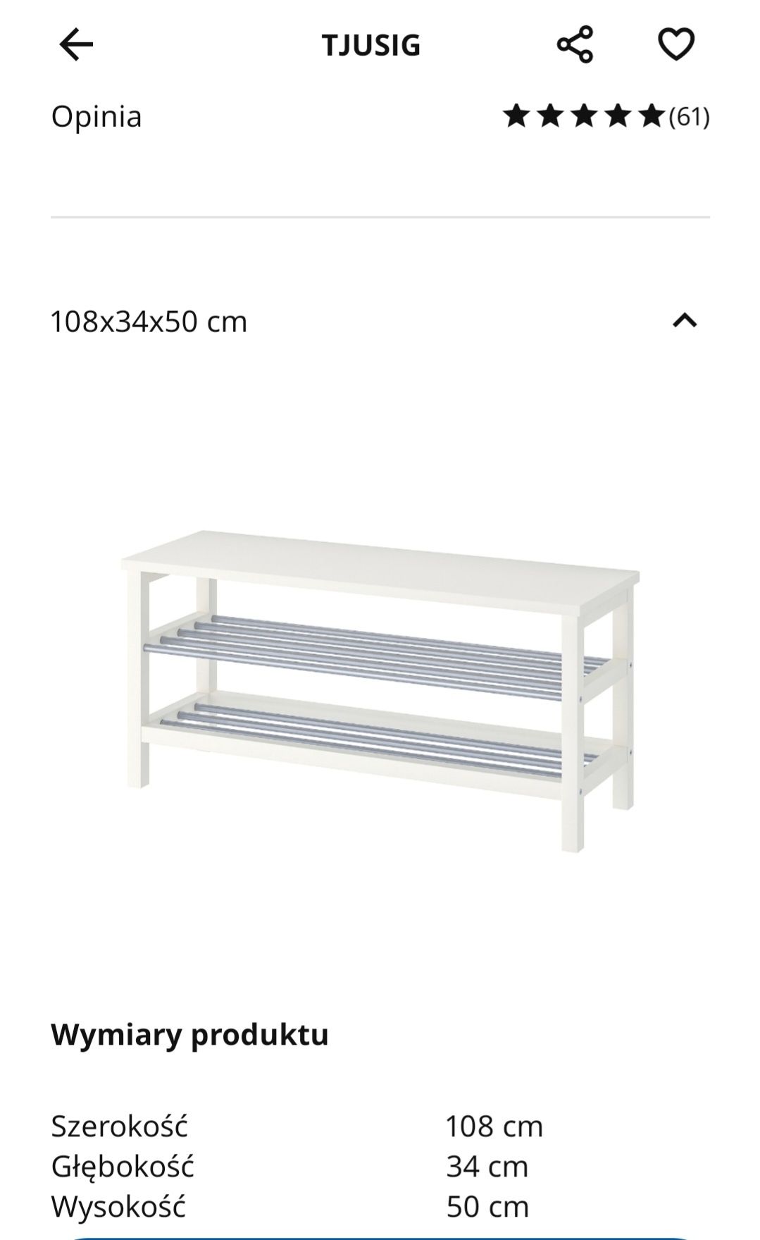 Tjusig IKEA ławka do przedpokoju, półka na buty biała Katowice ...