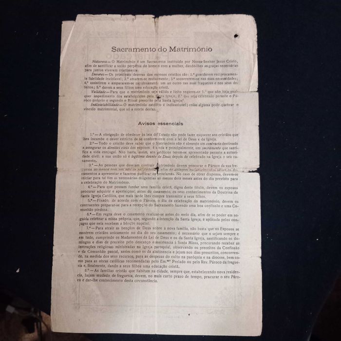 Certidão de batismo antiga