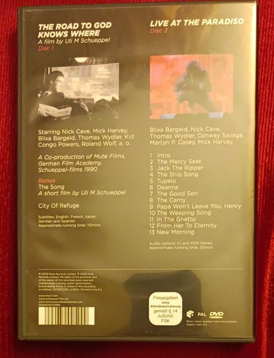 Nick Cave "The Road To God...+ Live at Paradiso'92" 2DVDs RARO