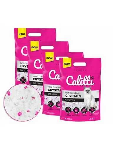 Żwirek silikonowy dla kota Antybakteryjny Calitti Crystals 4x3,8L