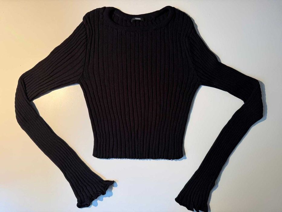 Camisola canelada (preta) - Tezenis