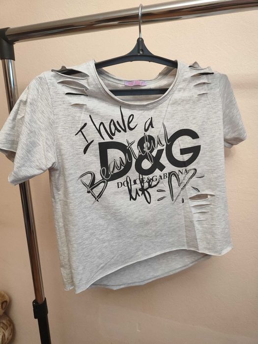 Футболка коротка сіра жіноча