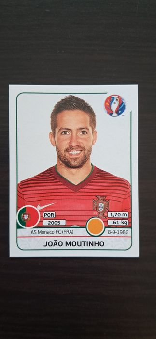Cromo futebol de Joao Moutinho(Euro 2016)da Panini
