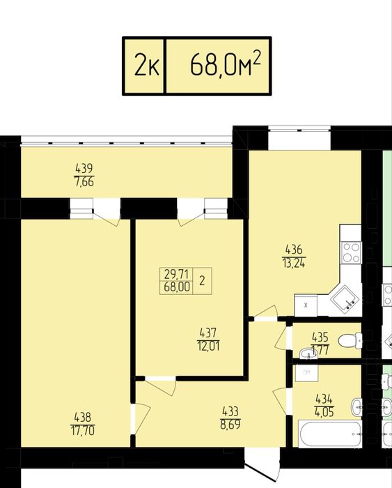 Двокімнатна квартира в новобудові