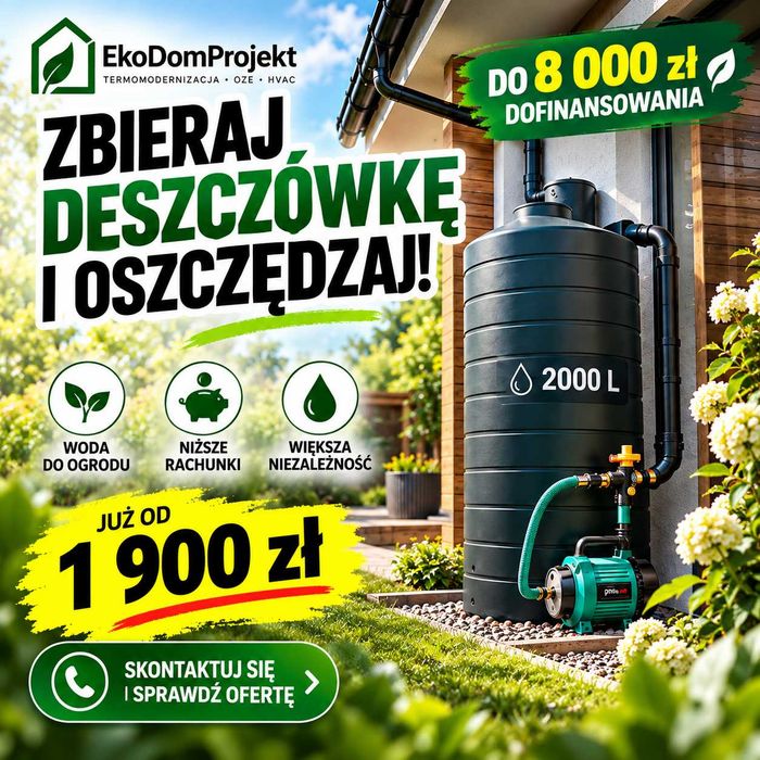 Zbiornik Retencyjny na deszczówkę - MONTAŻ, DOBÓR, DOFINANSOWANIE