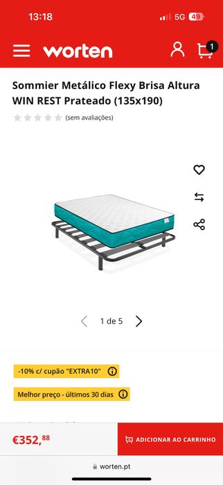 Cama casal 135x190 como nova