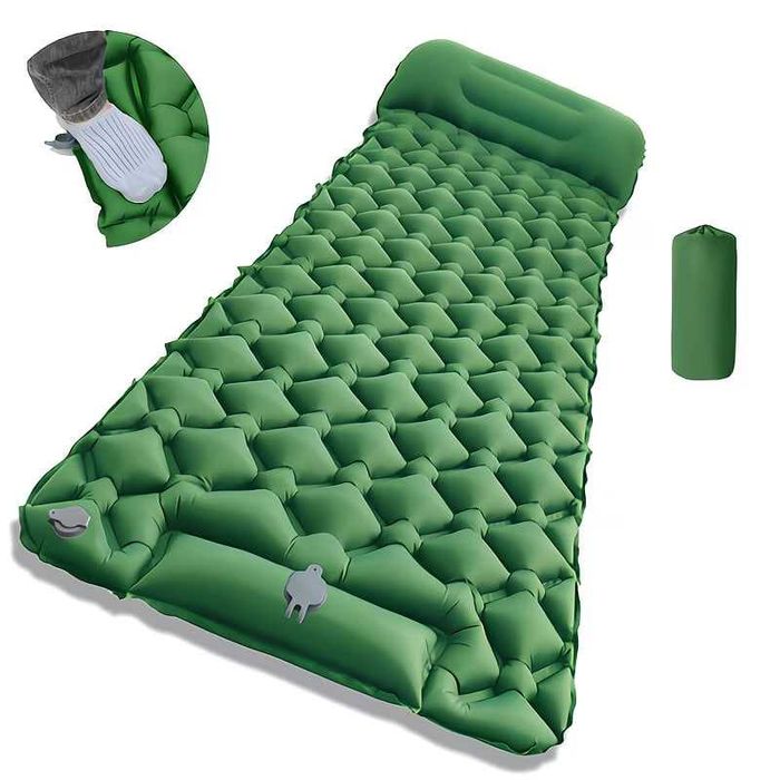 Надувний каремат зелений