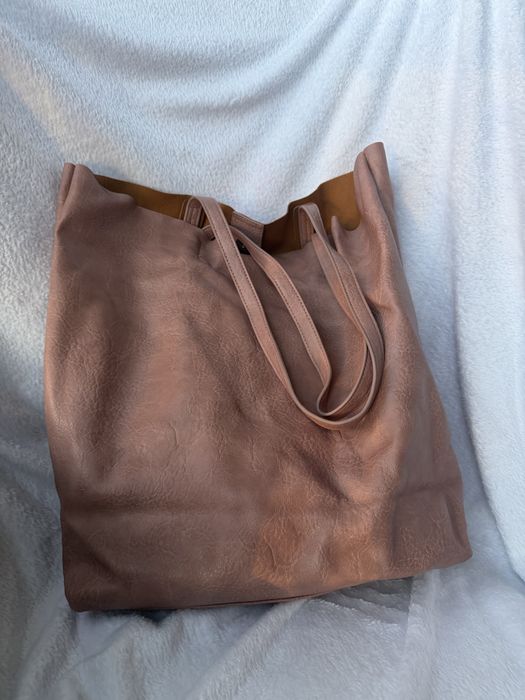 Duża różowa torba shopperka