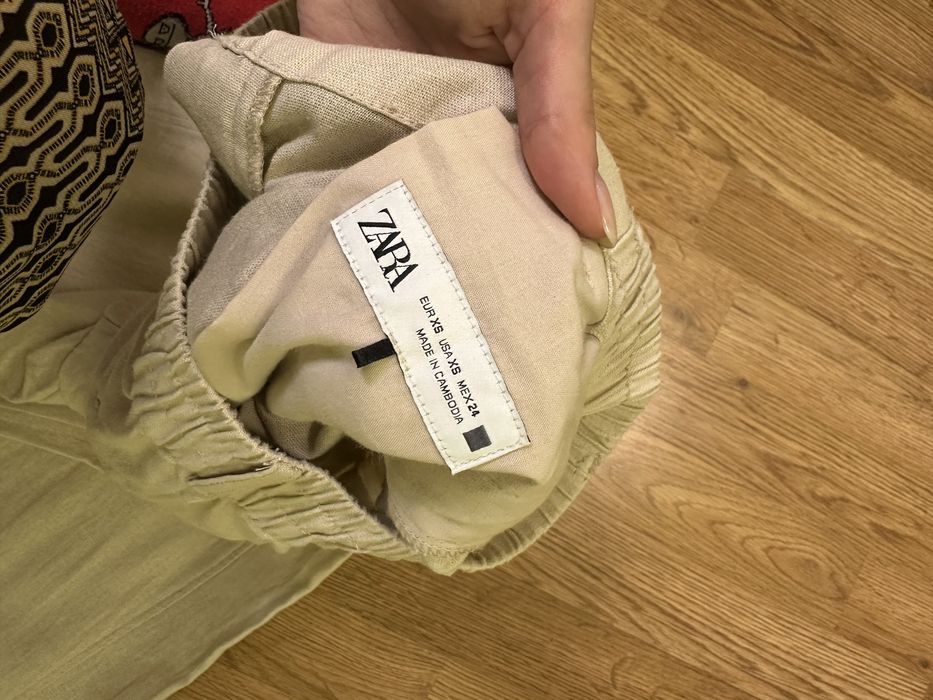 Нові лляні бежеві штани Zara розмір S