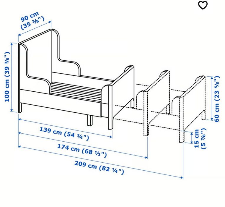 Cama extensível Busunge IKEA+Colchão Sultan