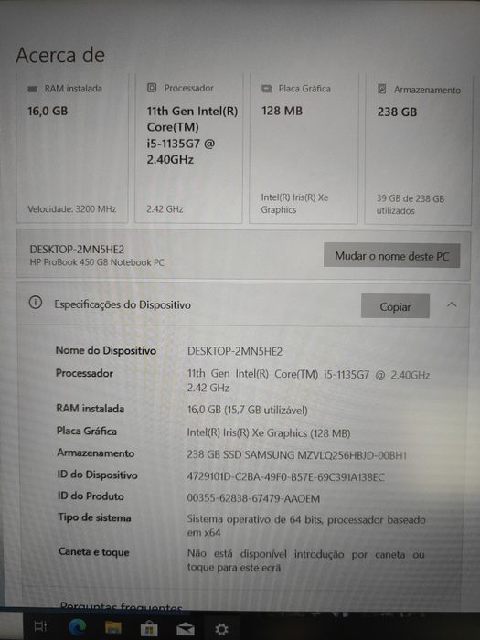 HP Probook i5 11th 16Gbram