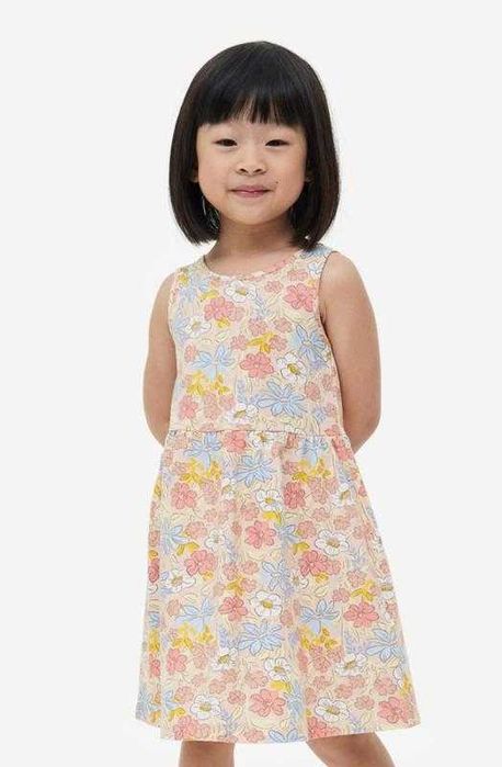 Бавовняна сукня з малюнком в квітковий принт h&m