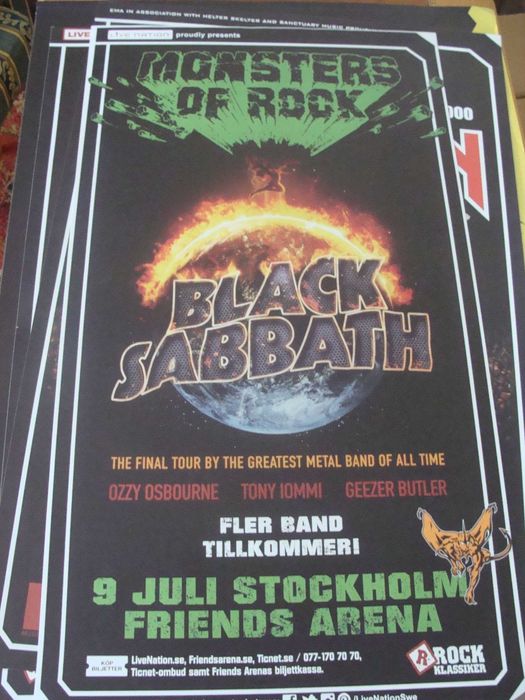 Plakat Black Sabbath Monsters of Rock. 46x84